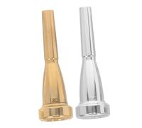 VINTORKY 2pcs Metal Trumpet Mouthpiece Gold Silver Coronet Compatible Musical Instrument Replacement Accessory for Beginners Enhancing Playability and Sound Quality