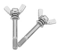 VINTORKY 2pcs Metal Wing Screw Assortment Kit for Drywall Stilts with Enhanced Stability and Universal Compatibility, Silver Butterfly Hand Tighten Bolts for Construction Tasks and Ceiling