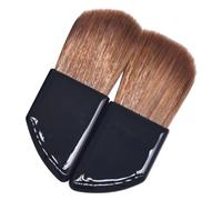 VINTORKY 2pcs Mini Makeup Blush and Eye Shadow Brush with Angled Horn Handle, Professional Women’s Cosmetic Tool Set for Daily Use and Travel