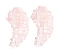 VINTORKY 2pcs Moon Shape Jade Eye Mask Cooling Eye Patch Travel Sleep Mask Soothing Rose Quartz for Unisex and