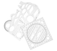 VINTORKY 2Pcs Multifunctional Geometric Rulers Plastic Measuring and Drafting Tools for Boys and Students and Architects in Classroom and Office