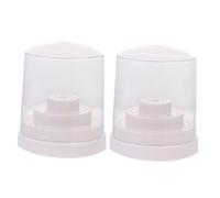 VINTORKY 2pcs Nail Drill Bit Storage Holder Box with Transparent Manicure Grinding Head Organizer for Nail Polishing Portable Stand