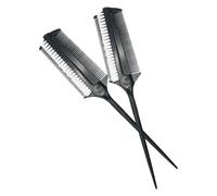 VINTORKY 2pcs Oiled Double Sided Hair Coloring Comb Dye Brush for Perm and Tint Application Portable Hair Tint Applicator Brush for Home DIY Salon Barber