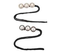 VINTORKY 2pcs Pearl Hair Curler Retro Hair Donut Bun Maker Styling Tool for Female
