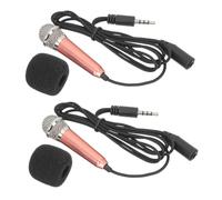 VINTORKY 2pcs Portable Mini Microphones Wireless Singing Mic for Phone Recording Gold Case, Compact Voice Recording Accessory for Live Streaming and Mobile Karaoke