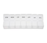 VINTORKY 2pcs Portable Multi-Grid Pill Box with Seven Compartments, Lightweight Plastic Medicine Storage Holder for Outdoor Travel Use, White Organiser