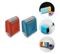 VINTORKY 2pcs Portable Roller Privacy Stamps for Identity Theft Protection, Convenient Multi-Function Confidential Mail Document Security Stamp Set in Red and Blue