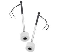 VINTORKY 2pcs Professional Drumsticks Stainless Steel Drum Hammers Felt Mallets Percussion Drumsticks for Drum