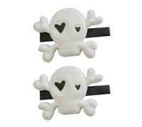 VINTORKY 2pcs Punk Style Skull Hair Clips Skeleton Hairpin Plastic and Iron Material Easy to Put and Take, Will Not Hurt Your Hair, for Halloween Costume Parties