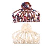 VINTORKY 2pcs Purple Acrylic Hair Claw Clips for Women with Strong Hold and Smooth Surface, Large Hollow Hair Claws Suitable for Daily Wearing and Banquet