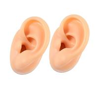 VINTORKY 2pcs Realistic Silicone Ear Models for Piercing Practice Jewelry Display and Acupuncture Training Left Ear Props Soft Flexible Texture for Students and Professionals
