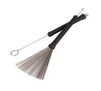 VINTORKY 2pcs Retractable Metal Drum Brushes with Rubber Handle Light Playing Durable Steel Wire for Jazz and Rock Musicians