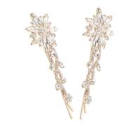 VINTORKY 2pcs Rhinestone Hair Clips for Women Vintage Crystal Hair Barrettes Elegant Bridal Accessories for Weddings and Formal Events Luxurious Decoration