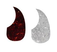 VINTORKY 2pcs Self-adhesive Folk Guitar Pickguards Protective Plates for 40/41 Inch Acoustic Guitars White Iridescent Dark Brown Tortoise Drop-shaped Scratch-resistant