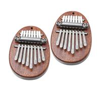 VINTORKY 2pcs Solid Wood Thumb Piano Keys Finger Piano Instrument for Beginners African Kalimba for Boys and Girls Christmas Birthday