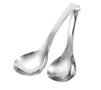 VINTORKY 2pcs Stainless Steel Buffet Serving Spoons with Deepened Heads Hanging Design Large and Small Ladles for Soups Stews Salads and Pasta in Home Kitchens Restaurants and Buffets