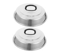 VINTORKY 2pcs Stainless Steel Pan Lid Cooking Pot Cover for Stir Fry Griddle and Wok High- for Efficient Cooking and Steam Retention for Home and Restaurant Use