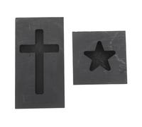 VINTORKY 2pcs Star Shaped Graphite Ingot Mold - Cross Melting Casting Mould for Gold Silver - Handheld Metal Mold for Casting DIY Gold Silver Aluminum Copper