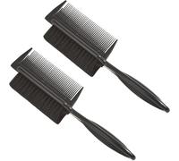 VINTORKY 2pcs Teasing Comb Double-sided Hair Comb Black Abs Nylon Bristle Parting Sectioning for Home Barbershop Travel Hair Brush Brush for Slicking Back