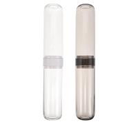VINTORKY 2pcs Travel Toothbrush Case - Detachable Plastic Electric Toothbrush Holder - Toothpaste Sample Box Mouthwash Cup for Home Travel Business Camping School