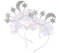 VINTORKY 2pcs Valentine Headbands for Women and Men with Moon and Star Shapes, Lightweight Plastic Material, Not Easy to Slide, for Valentine and Festival Party Hair Accessories