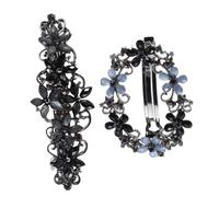 VINTORKY 2pcs Vintage Hairpin Bride Hair Clips Fancy Hair Barrettes Small Cute Clips High Ponytail Holder Rhinestones