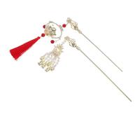 VINTORKY 2pcs Vintage Lotus Lamp Hair Sticks with Glow Effect, Alloy Material, Elegant Ancient Style Hair Accessories for Weddings and Special Events