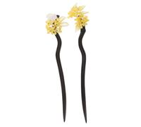 VINTORKY 2pcs Vintage Wood Hair Sticks for Women Elegant Chignon Pin Hair Accessories Smooth Bun Pins for Parties Weddings and Special Occasions