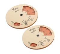 VINTORKY 2pcs Wooden Melody Tool Circle Chord Wheel Music Theory Tool for Guitar Ukulele Piano and Bass Instrument Supply in Brown
