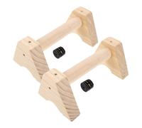 VINTORKY 2pcs Wooden Parallettes Bars Non Slip Handles Ergonomic Russian Style Design for Home Gym Workouts Men and Women Handstand Training Support