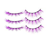 VINTORKY 3 Pairs Multi-colored 3d Art False Eyelashes Dense Thick Strip Lashes for Natural Makeup Look Eye Makeup Accessories