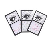 VINTORKY 3 Sets Face Gems Self-adhesive Rhinestone Stickers Resin Different Shapes Reusable Safe Materials for Role Playing and Day of The Dead Festive Atmosphere