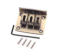 VINTORKY 3 Strings Fixed Hardtail Bridge for Electric Guitar Gai Bronze Three String Saddle Easy Install Saddles Durable Construction Replacement Parts for Strings