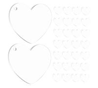 VINTORKY 30pcs Clear Acrylic Heart Blanks with Hole for Sublimation DIY Keychain Supplies Transparent Discs for Custom Jewelry Crafts Wedding Party Decorations and Vinyl Projects