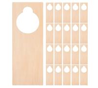 VINTORKY 30Pcs Door Knob Sign Blank: Unfinished & Paintable Sign for DIY Craft Message Notes Memo Board - Blank Wooden Door Knob Hanger Tag Cutouts