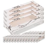 VINTORKY 30pcs Marble Pattern False Eyelash Storage Boxes Transparent Window Lash Case for False Lashes and Cosmetic Items Portable Lightweight Organizer