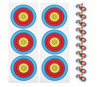 VINTORKY 30pcs Paper Archery Target Faces - Triple Spot Practice Sheets - Indoor Outdoor Range Posters - Coated Replacement Face for Recurve Compound Beginners