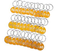 VINTORKY 30pcs Round Number Tags Keychain Tags Aluminum Alloy Simple Design Stylish Practical Easy to Replace Organizing for Homes and Restaurants
