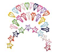 VINTORKY 30pcs Star and Heart Hair Barrettes for Hollow Five-pointed Snap Clips with Strong Grip Cute Portable Hair Accessories for Parties School and Everyday Styling