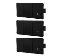 VINTORKY 3pcs Car Visor Storage Organizer Set, Black PU Leather Auto Sun Visor Pouch with Sunglass Holder and Card Slot for Driving License and Insurance Documents