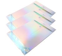VINTORKY 3pcs Envelope File Bags Hologram Paper Decorative Lightweight Rope Closure Easy to Use for Boutique and Home Tickets