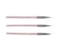 VINTORKY 3pcs Eyeliner Nail Brush Gel Nail Kit Polish Rigger Stickers Nail Art Brushes Angled Dotting Nail Sponges for Ombré Toenail Press Rhinestone Tip Cuticle Manicure Nylon Wool Purple