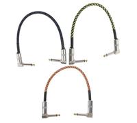 VINTORKY 3Pcs Guitar Effect Cable Male Audio Connection Wire Durable Weaving Design for Electric Guitar Bass and Keyboards Pull Resistant
