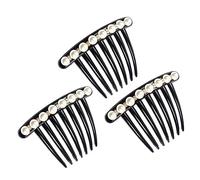 VINTORKY 3pcs Large Non-slip Pearl Hair Combs Crystals Bridal Hair Accessories for Women Wedding Elegant Hairpin Headpieces