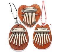 VINTORKY 3pcs Mini Kalimba Thumb Piano Portable Wooden Kalimba Tones Compact Finger Piano for Beginners Cartoon Shape Music