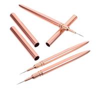 VINTORKY 3pcs Nail Drawing Pens Set for Manicure Nail Art Salon and Personal Home Use, Easy to Grip Copper and Nylon Liner Brushes with Stylish Golden Design, 7mm 9mm 11mm Sizes