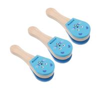 VINTORKY 3pcs Natural Wooden Percussion Animal Hand Clappers Lightweight Easy Grip for Music Learning and Fine Motor Skill Development