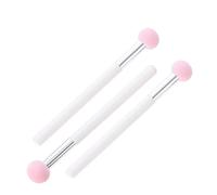 VINTORKY 3pcs Pink Mushroom Head Makeup Sponges with White Handle, Nbr Latex Cosmetic Concealer Brush Set for Women, Dual-use Dry and Wet Foundation Puff for Face Powder and Cushion