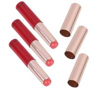 VINTORKY 3pcs Portable Silicone Lip Applicator Brush Set Lid Red Handle Lip Gloss and Concealer Applicator for Women Rounded Tip Makeup Tools for Precise Blending and Touch-up