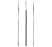 VINTORKY 3pcs Stainless Steel Ear Cleaner Metal Stick Set, Wax Spoon Scoop and Triple Loop Ear Pick, Reusable Portable Earwax Removal Tool